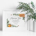 Oranje Blossom Honey Bee Mimosa Bar Poster<br><div class="desc">Pop dit zoete mimosa barteken in een lijst en plaats het naast uw DIY mimosa station om gasten bij uw vrijgezellenfeest, baby shower, sekseopenbaring, of verjaardagsfeestje te leiden. Deze kische natuur is ontworpen om te passen aan ons Oranje collectie van de Blossom Honey Bee vrijgezellenfeest, en is geïnspireerd op groen...</div>