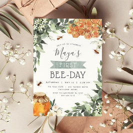 Oranje Blossom Honey Bee Thmed Birthday Party Kaart