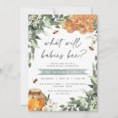 Oranje Blossom Honey Bee Twin Gender Reopenbaarmak Kaart (Voorkant)