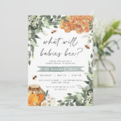 Oranje Blossom Honey Bee Twin Gender Reopenbaarmak Kaart (Staand voorkant)