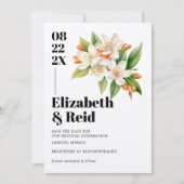 Oranje Blossom & Jasmine Blooms Save the Date Kaart (Voorkant)
