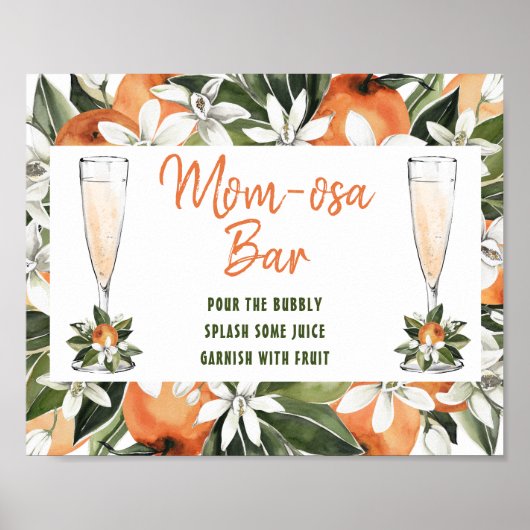 Oranje Blossom Momosa Bar-bord Poster (Voorkant)