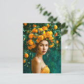 Oranje Blossom Queen Feestdagenkaart (Staand voorkant)