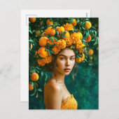 Oranje Blossom Queen Feestdagenkaart (Voorkant / Achterkant)