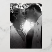 Oranje blossom-schetsfoto bruiloft folie uitnodiging (Achterkant)