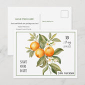 Oranje Blossom Sla de datum op Briefkaart (Voorkant / Achterkant)