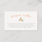 Oranje Blossom Spring Baby shower Luier Raffle Informatiekaartje (Voorkant)