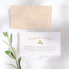 Oranje Blossom Spring Baby shower Luier Raffle Informatiekaartje