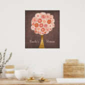 Oranje Blossom Tree Baby Girl Room Poster (Keuken)