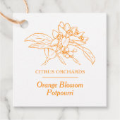 Oranje blossom van potpourri-producten, streepjesc bedankjes labels (Voorkant)
