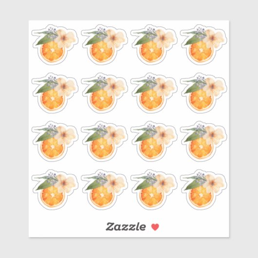 Oranje Blossom Waterverf Mini Stickers (Vel)