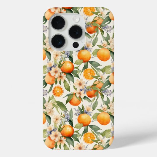 Oranje Blossom Waterverf Telefoonhoes Case-Mate iPhone Case (Achterkant)