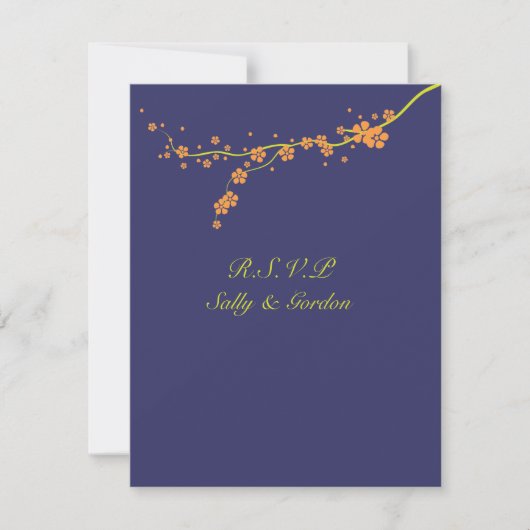 Oranje Blossom Wedding RSVP Kaartje (Voorkant)
