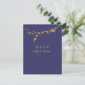 Oranje Blossom Wedding RSVP Kaartje (Staand voorkant)