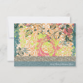 Oranje Blue Boho Chic Gypsy rsvp Kaartje (Achterkant)