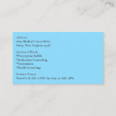 Oranje Blue Bottles Apotheker Apotheek Pillen Visitekaartje (Achterkant)