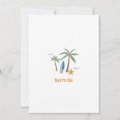 Oranje Blue Boy The Big One Surf eerste verjaardag Kaart (Achterkant)