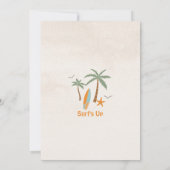 Oranje Blue Boy The Big One Surf eerste verjaardag Kaart (Achterkant)