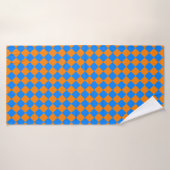 Oranje Blue Checker Diamond Pattern Badhanddoek (Badhanddoek)