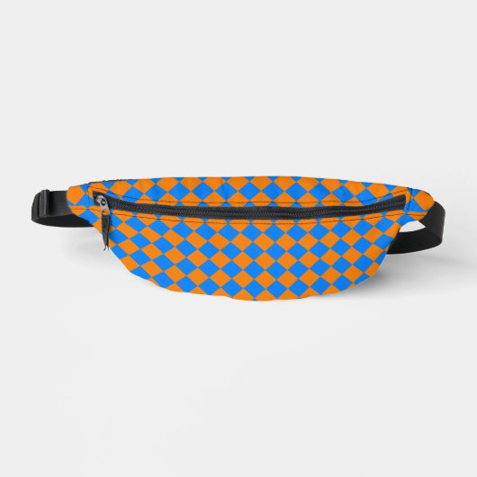 Oranje Blue Checker Diamond Pattern Heuptasje (Voorkant)