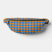 Oranje Blue Checker Diamond Pattern Heuptasje (Liggend)