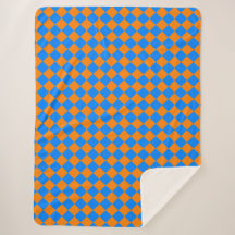 Oranje Blue Checker Diamond Pattern