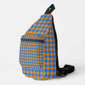 Oranje Blue Checker Diamond Pattern Sling Bag (Rechterhoek)