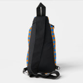 Oranje Blue Checker Diamond Pattern Sling Bag (Achterkant)