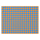 Oranje Blue Checker Diamond Pattern Tafelkleed (Voorkant (Horizontaal))