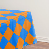 Oranje Blue Checker Diamond Pattern Tafelkleed (Voorbeeld)