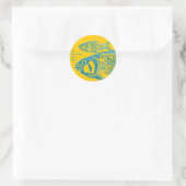 Oranje Blue Fishes Gepersonaliseerde Stickers (Tas)