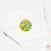 Oranje Blue Fishes Gepersonaliseerde Stickers (Envelop)
