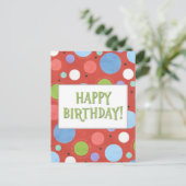Oranje Blue Green Generic Birthday Briefkaart (Staand voorkant)