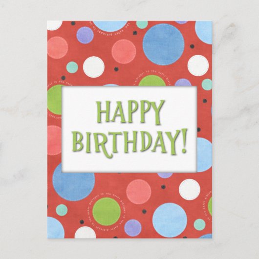 Oranje Blue Green Generic Birthday Briefkaart (Voorkant)