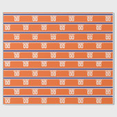 Oranje Blue Sports Jersey met naam en nummer Cadeaupapier (Vlak)