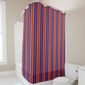 Oranje Blue Stijlvolle Strepen Patroonontwerp Douchegordijn