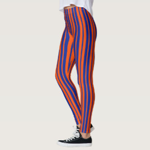 Oranje Blue Stijlvolle Strepen Patroonontwerp Leggings