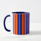 Oranje Blue Stijlvolle Strepen Patroonontwerp Mok (Links)