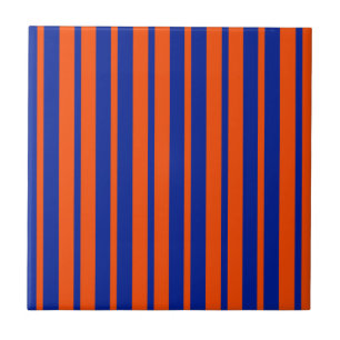 Oranje Blue Stijlvolle Strepen Patroonontwerp Tegeltje