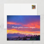 Oranje Blue Sunset Photography Maak Je Eigen Magie Briefkaart (Voorkant / Achterkant)