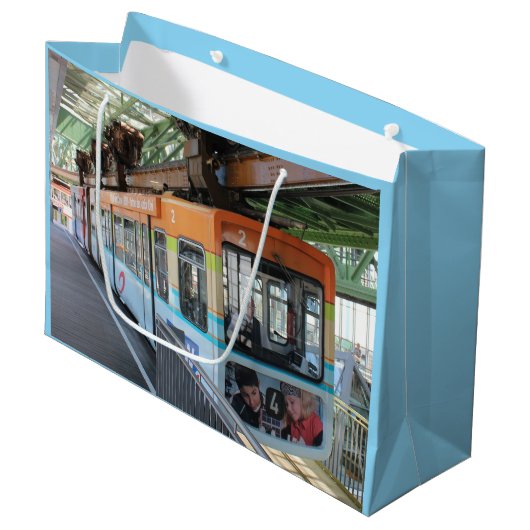 Oranje Blue Wuppertal Floating Train Groot Cadeauzakje (Voorkant Gekanteld)