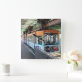 Oranje Blue Wuppertal Floating Train Vierkante Klok (Huis)