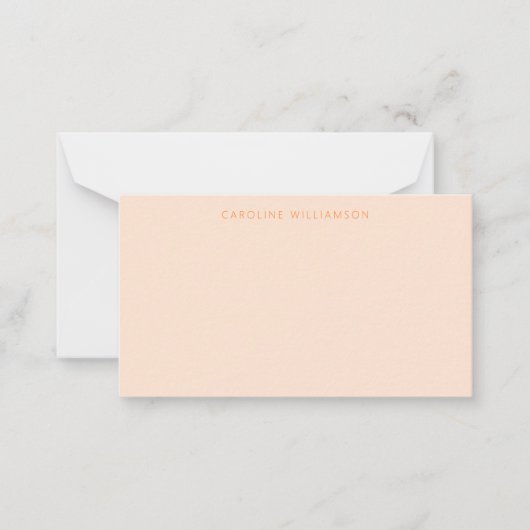 Oranje Blush Abstract Checkerboard Aangepaste naam Notitiekaartje (Voorkant)