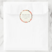 Oranje Blush Ambrosia Floral Hartelijk dank voor u Ronde Sticker (Tas)