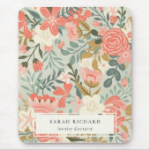 Oranje Blush Blauwgroen Blue Green Lace Ambrosia F Muismat (Voorkant)