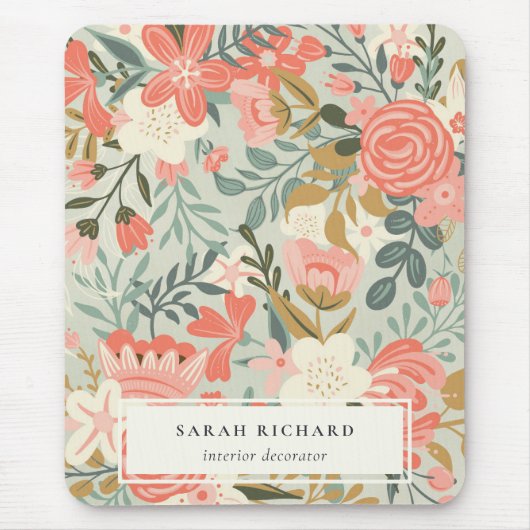 Oranje Blush Blauwgroen Blue Green Lace Ambrosia F Muismat (Voorkant)