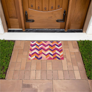 Oranje Blush Magenta Chevron Deurmat