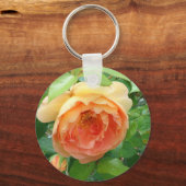 Oranje Blush Roos Sleutelhanger (Voorkant)