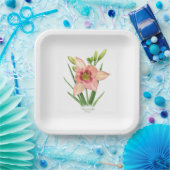 Oranje bodemkunstwerk met daglonfler papieren bordje (Feest)