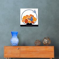 Oranje boeket & Blauwe Vlinders Vierkant
